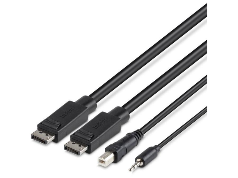 BELKIN F1D9020B10T TAA DUAL DP/USB/AUD SKVM CBL, DP M/M; USB A/B, 10