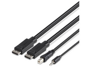 BELKIN F1D9020B10T TAA DUAL DP/USB/AUD SKVM CBL, DP M/M; USB A/B, 10