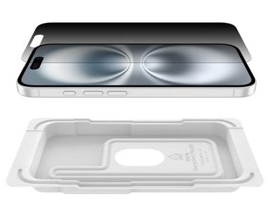 BELKIN OVA167FQ InvisiGlass Privacy Treated Screen Protector for iPhone 16/15/14 Pro