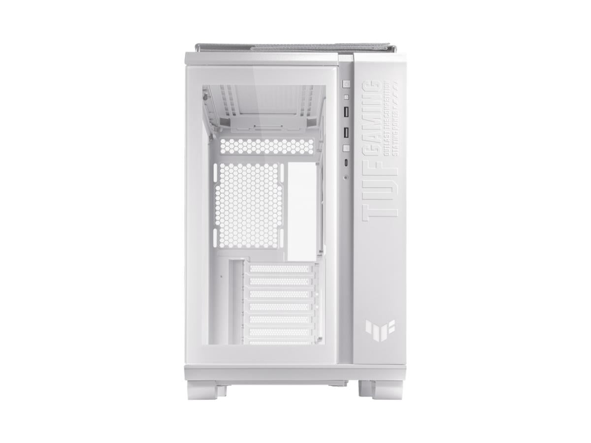 ASUS GT502 FV/WHT/TG// TUF Gaming GT502 Horizon White ATX Mid-Tower Gaming Case (boundless panoramic design dual-chamber independent CPU and GPU cooling zones tool-free side panels USB 10 Gbps Type-C front panel)