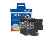 Brother LC504XL2PKS Genuine Twin Pack High Yield Black Ink Cartridges